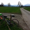 Blick in die verschneiten Alpen