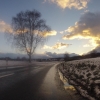 Reusstal im winterlichen Abendlicht