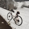 Winterbild mit dem Rennrad