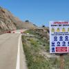 Baustelle über die ganze Strasse