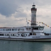 Unser Schiff für die 3-tägige Kreuzfahrt auf dem Bodensee in der Hafeneinfahrt von Lindau
