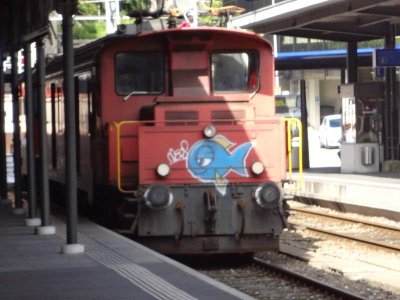 Rangierlok im Bahnhof Locarno