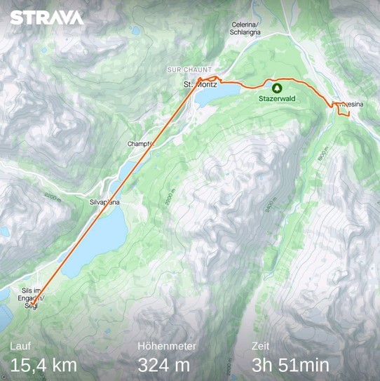 Pontresina - St. Moritz hin und zurück