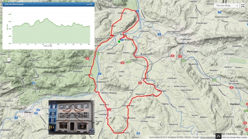 Rundfahrt: Mülligen-Mellingen-Othmarsingen-Lenzburg-Wildegg-Veltheim-Umiken-Rüfenacht-Brugg