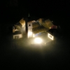 Die versunkene Stadt Vineta. Hier im Gartenteich des Hotels Vineta \"by night\";