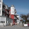Bäderarchitektur, vom Zentrum in Zinnowitz in Richtung Norden.