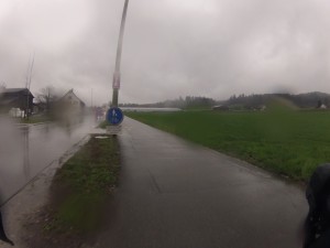 Dauerregen auf dem Arbeitsweg