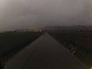 Regen in der Dämmerungszeit