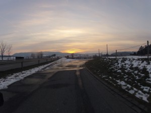 Sonnenuntergang über dem Birrfeld