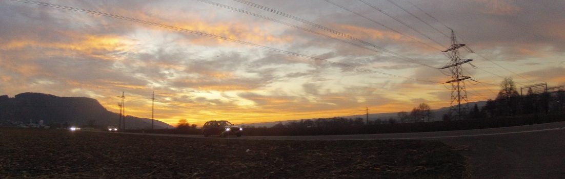 Abendstimmung über dem Rhein