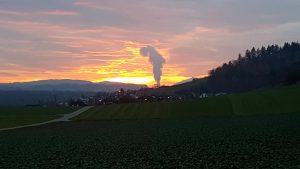 Abendrot über dem Aaretal