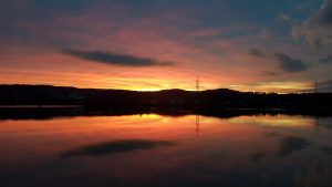 Abendrot über dem Klingnauer Stausee