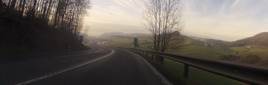 Abfahrt vom Bözberg ins Fricktal