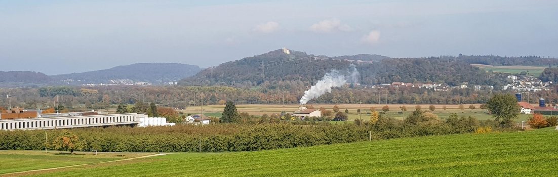 Blick über das Schinznacherfeld hinüber zur Habsburg