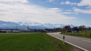 Auw, Blick in die Alpen