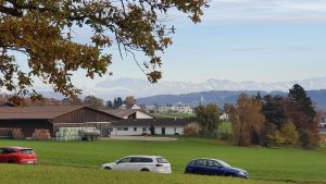 Blick zu den Alpen, oberhalb Adlikon