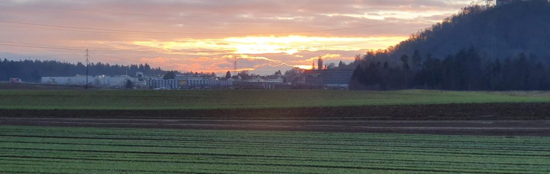 Abendrot über Brunegg