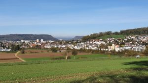 Blick über Hausen und Windisch in das untere Aaretal