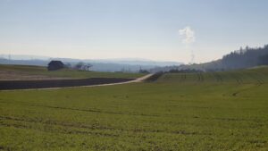 Oberhalb Auenstein nach Westen, das Aaretal hinauf