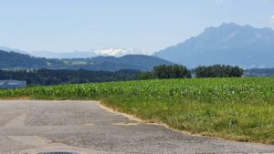Blick in die Alpen, aus der Gegend von inwil