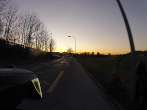 Am Morgen noch fast Vollmond